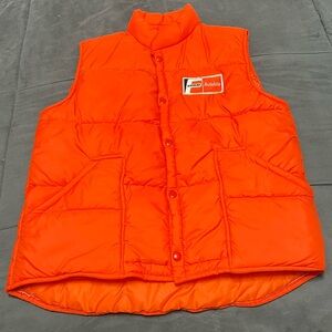Vintage 70s Racing Vest Jacket Fram Autolite Bruce McLaren Spark Plugs USA LARGE